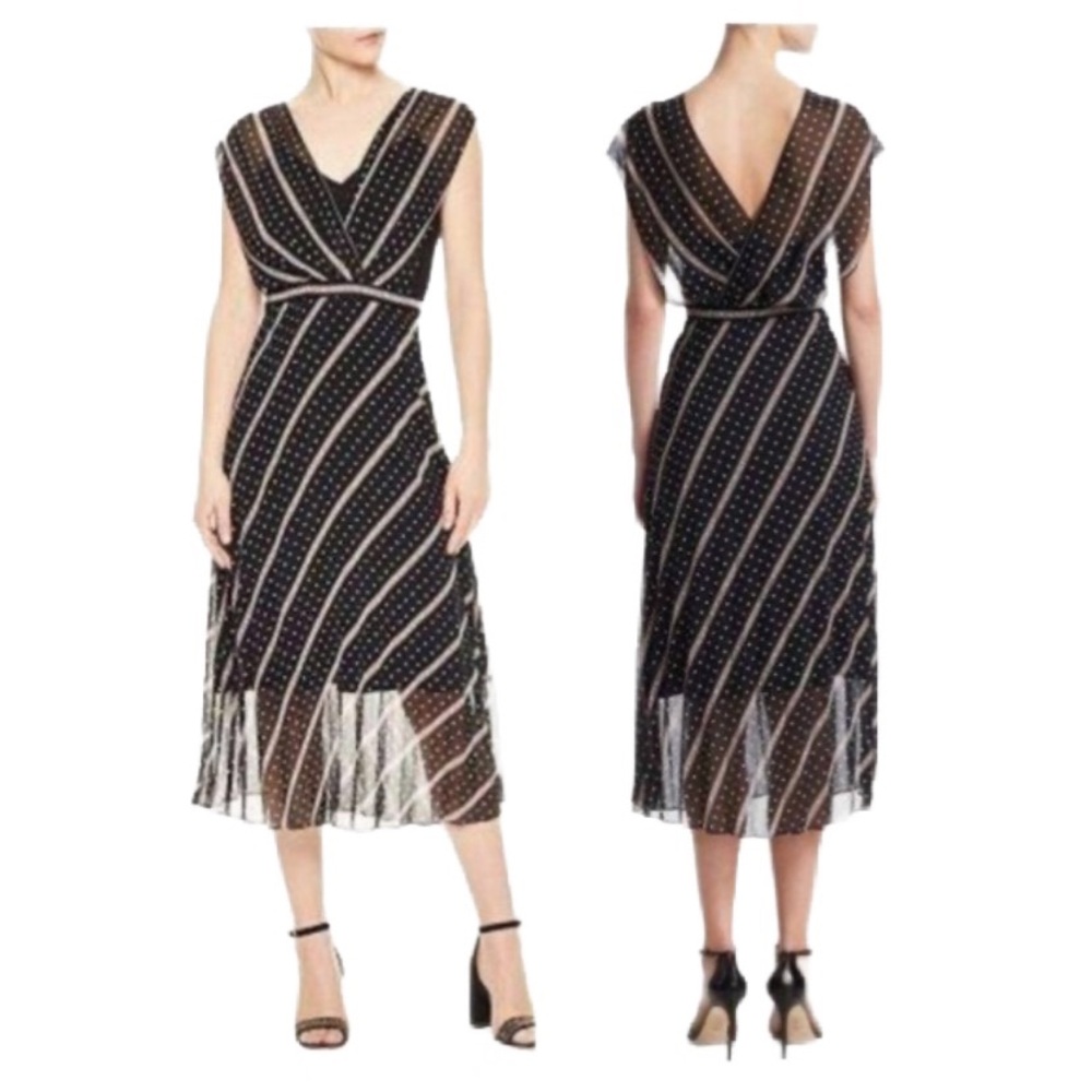 Sandro Paris Malka Keep On Dancing Midi Dress Size 36/ 6